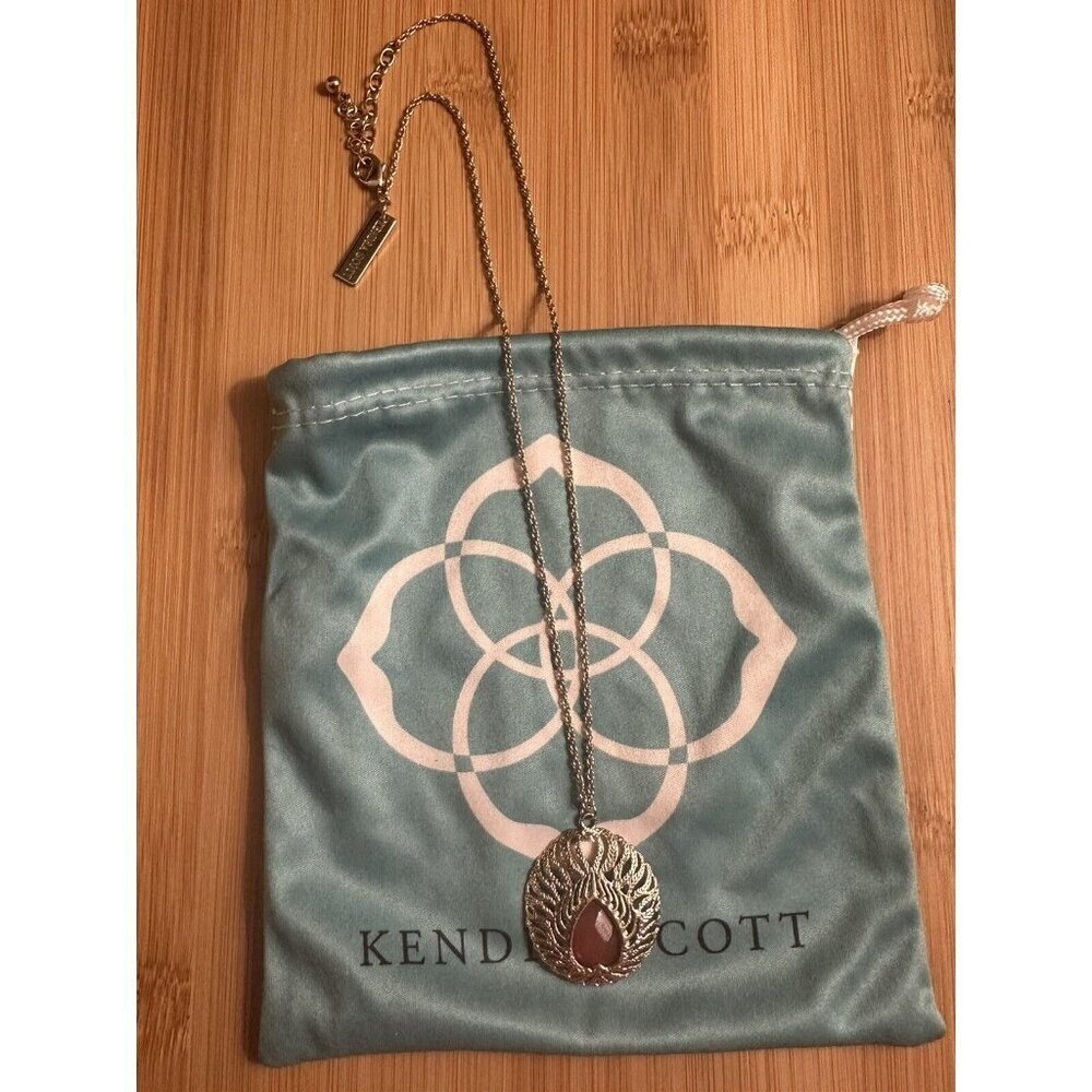 Kendra Scott‎ Vintage Cecelia Necklace Gold Pendant Pink Southwestern Tribal